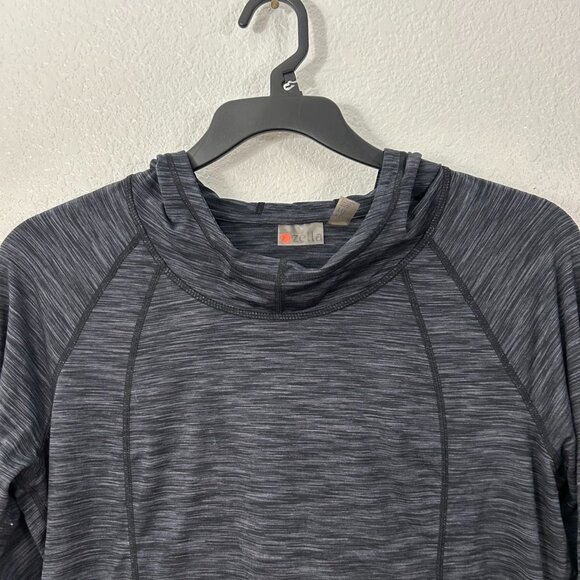 Zella Soft Hooded Space Dye Long Sleeve Top Lightweight - Picture 2 of 8